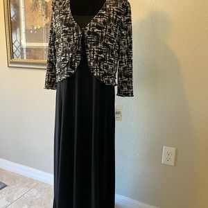 BLACK Slinky Sheath MIDI Dress w/Bolero Jacket - Sz. 16 - NWT’s $86